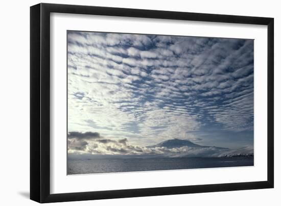 Altocumulus Cloud Cover Over Mt Erebus Volcano-Doug Allan-Framed Photographic Print