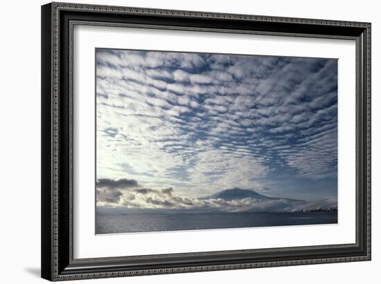 Altocumulus Cloud Cover Over Mt Erebus Volcano-Doug Allan-Framed Photographic Print