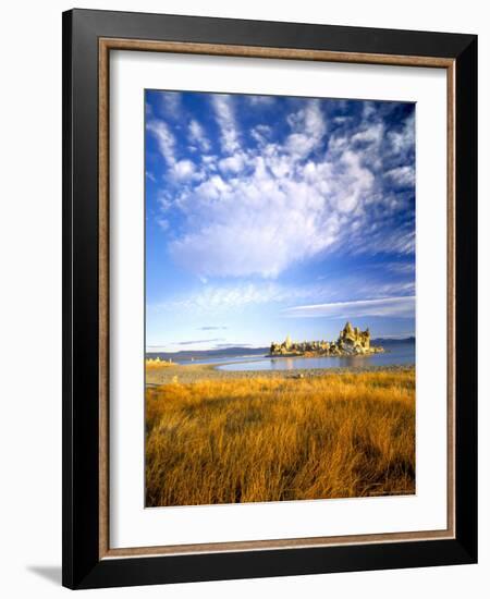 Altocumulus Clouds above Rushes and Tufa on Shore of Mono Lake, California, USA-Scott T. Smith-Framed Photographic Print