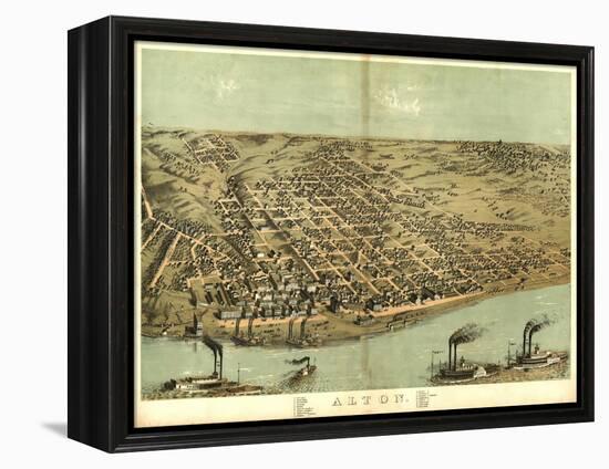 Alton, Illinois - Panoramic Map-Lantern Press-Framed Stretched Canvas