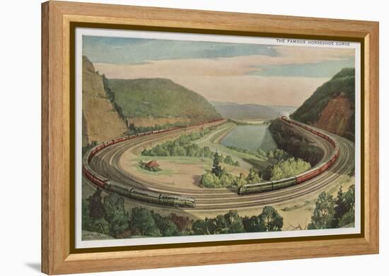 Altoona, Pennsylvania, The Famous Horseshoe Curve-Lantern Press-Framed Stretched Canvas