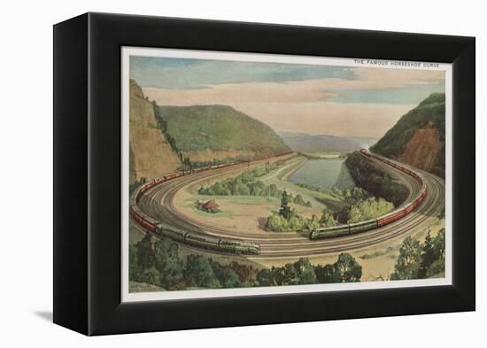 Altoona, Pennsylvania, The Famous Horseshoe Curve-Lantern Press-Framed Stretched Canvas