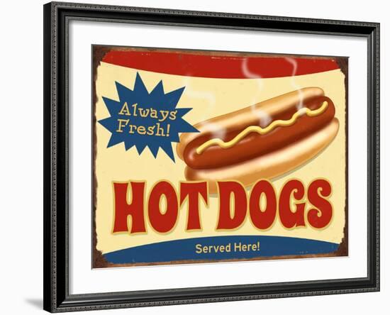 Always Fresh Hot Dogs-Retroplanet-Framed Giclee Print