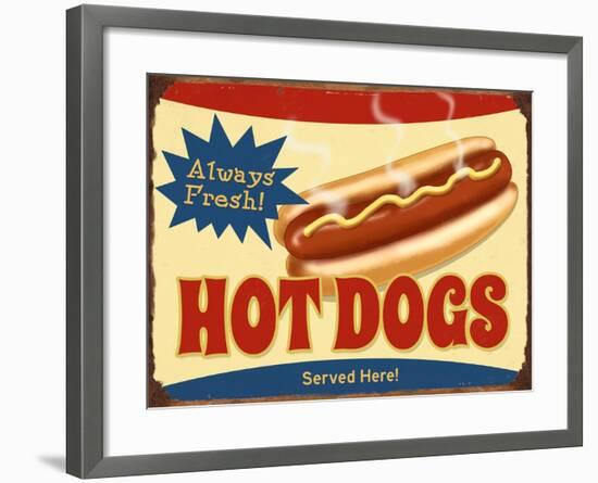 Always Fresh Hot Dogs-Retroplanet-Framed Giclee Print