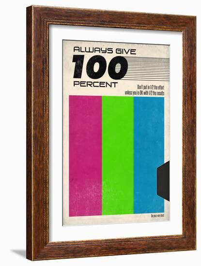 Always Give 100 Percent - VHS Tape-null-Framed Premium Giclee Print