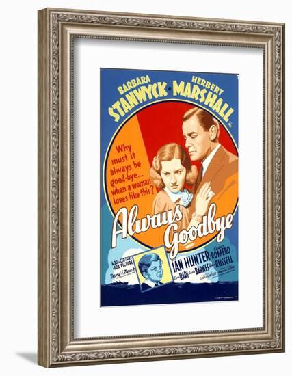 Always Goodbye, Barbara Stanwyck, Herbert Marshall, 1938-null-Framed Photo