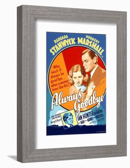 Always Goodbye, Barbara Stanwyck, Herbert Marshall, 1938-null-Framed Photo