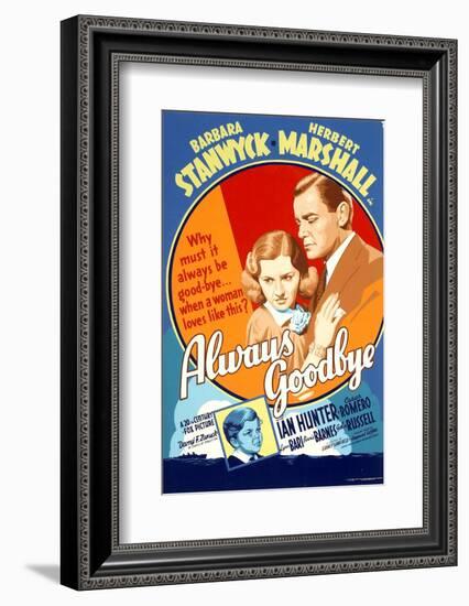 Always Goodbye, Barbara Stanwyck, Herbert Marshall, 1938-null-Framed Photo