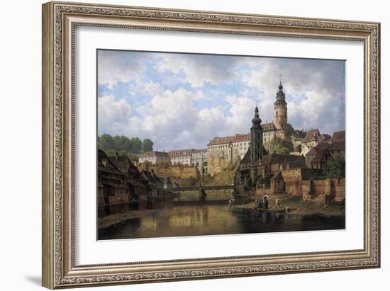 Am Moldau-Ufer in Boehmisch-Krummau, 1882-Bedrich Havranek-Framed Giclee Print