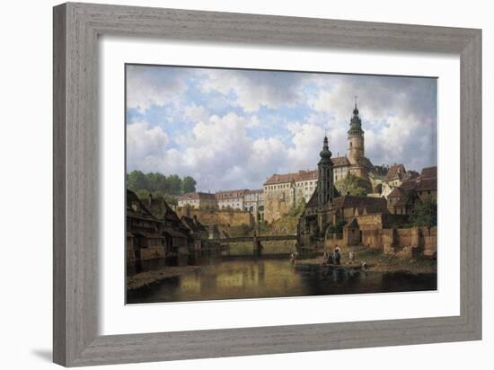 Am Moldau-Ufer in Boehmisch-Krummau, 1882-Bedrich Havranek-Framed Giclee Print