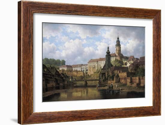 Am Moldau-Ufer in Boehmisch-Krummau, 1882-Bedrich Havranek-Framed Giclee Print