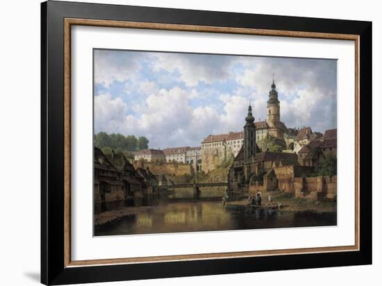 Am Moldau-Ufer in Boehmisch-Krummau, 1882-Bedrich Havranek-Framed Giclee Print