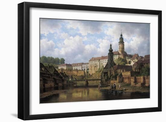 Am Moldau-Ufer in Boehmisch-Krummau, 1882-Bedrich Havranek-Framed Giclee Print