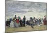 Am Strand Von Trouville, 1865-Eug?ne Boudin-Mounted Giclee Print