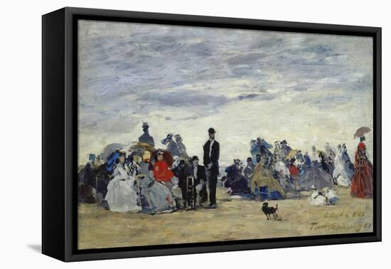 Am Strand Von Trouville, 1865-Eug?ne Boudin-Framed Premier Image Canvas