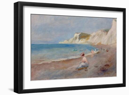 Am Strand von Varengeville (La Plage de Varengeville). Um 1880-Pierre-Auguste Renoir-Framed Giclee Print