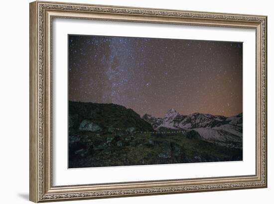 Ama Dablam Base Camp at night, Khumbu Region, Nepal, Himalayas, Asia-Alex Treadway-Framed Photographic Print