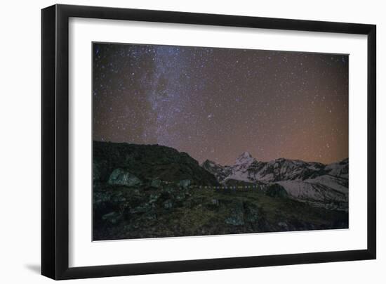 Ama Dablam Base Camp at night, Khumbu Region, Nepal, Himalayas, Asia-Alex Treadway-Framed Photographic Print