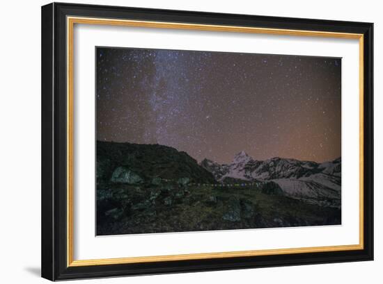 Ama Dablam Base Camp at night, Khumbu Region, Nepal, Himalayas, Asia-Alex Treadway-Framed Photographic Print