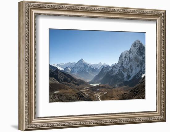 Ama Dablam Seen from the Cho La Pass in the Khumbu Region, Himalayas, Nepal, Asia-Alex Treadway-Framed Photographic Print