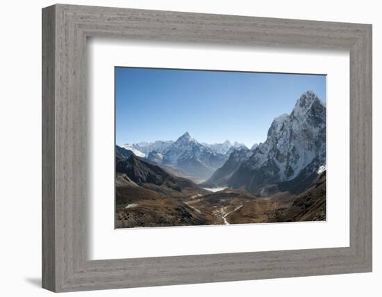 Ama Dablam Seen from the Cho La Pass in the Khumbu Region, Himalayas, Nepal, Asia-Alex Treadway-Framed Photographic Print