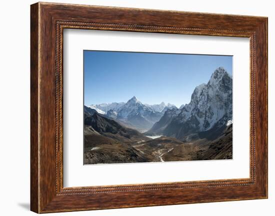 Ama Dablam Seen from the Cho La Pass in the Khumbu Region, Himalayas, Nepal, Asia-Alex Treadway-Framed Photographic Print