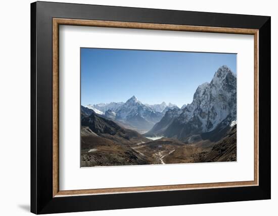 Ama Dablam Seen from the Cho La Pass in the Khumbu Region, Himalayas, Nepal, Asia-Alex Treadway-Framed Photographic Print