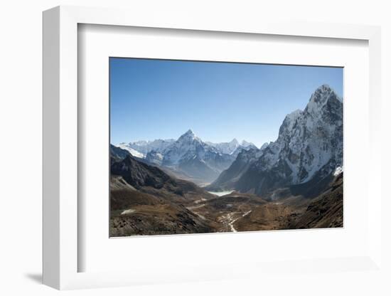 Ama Dablam Seen from the Cho La Pass in the Khumbu Region, Himalayas, Nepal, Asia-Alex Treadway-Framed Photographic Print