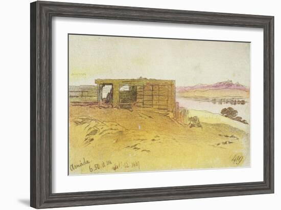 Amada, 6:50Am, 12 February 1867,(Pen and Brown Ink with Wc over Graphite)-Edward Lear-Framed Giclee Print