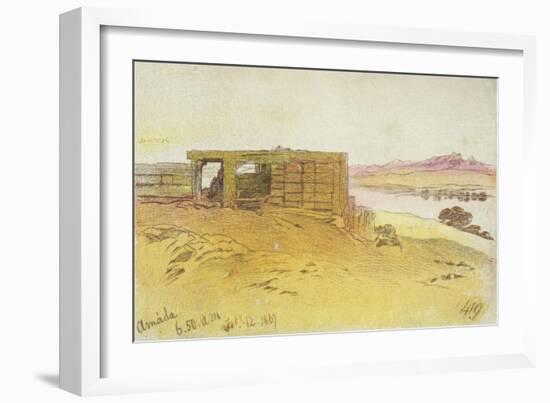 Amada, 6:50Am, 12 February 1867,(Pen and Brown Ink with Wc over Graphite)-Edward Lear-Framed Giclee Print