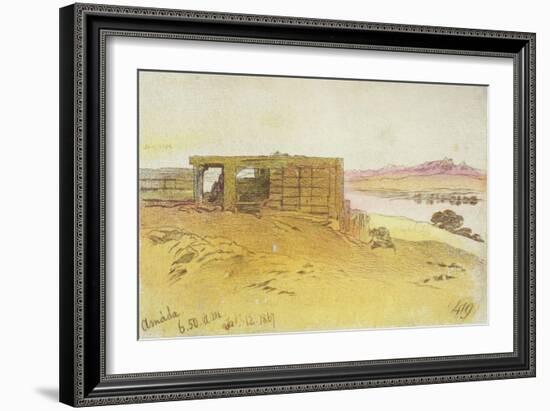 Amada, 6:50Am, 12 February 1867,(Pen and Brown Ink with Wc over Graphite)-Edward Lear-Framed Giclee Print