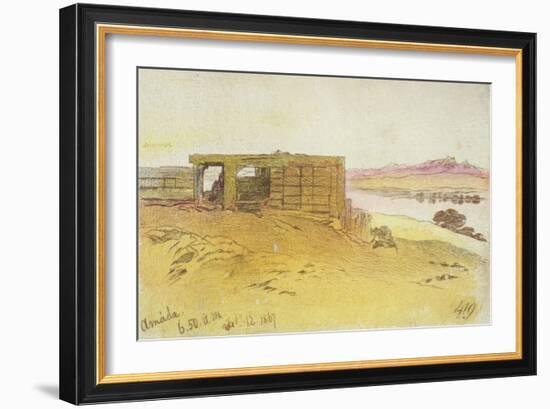 Amada, 6:50Am, 12 February 1867,(Pen and Brown Ink with Wc over Graphite)-Edward Lear-Framed Giclee Print