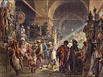 Le Bazar De La Soie (Marche Oriental, Souk, Des Marchandises En Soie) - the Silk Bazaar - by Amedeo-Amadeo Preziosi-Giclee Print