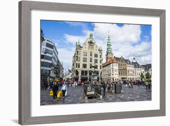 Amagertorv, Amager Square, Part of the Stroget Pedestrian Zone, Copenhagen, Denmark-Michael Runkel-Framed Photographic Print