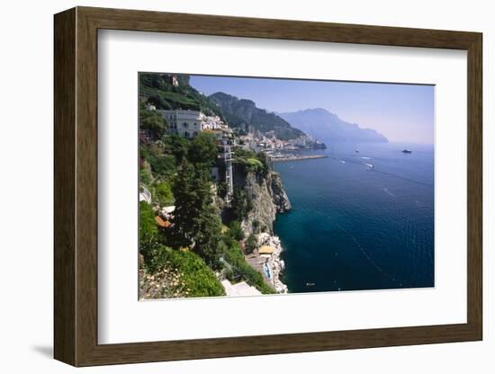 Amalfi Coast Cliffside Scenic , Italy-George Oze-Framed Photographic Print