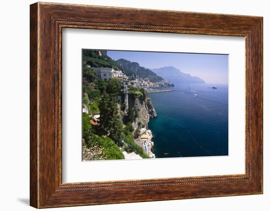 Amalfi Coast Cliffside Scenic , Italy-George Oze-Framed Photographic Print