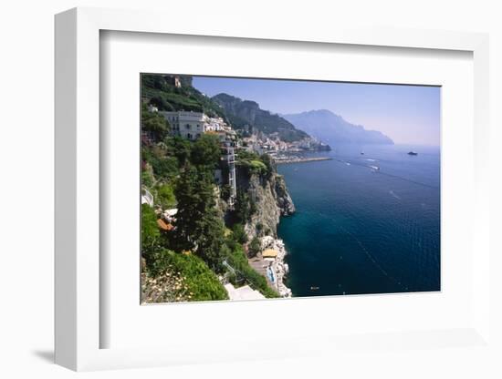 Amalfi Coast Cliffside Scenic , Italy-George Oze-Framed Photographic Print