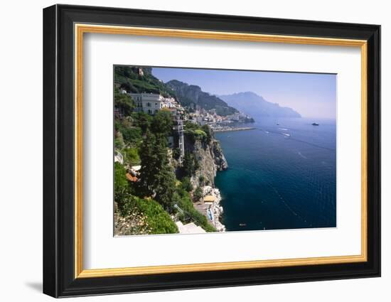 Amalfi Coast Cliffside Scenic , Italy-George Oze-Framed Photographic Print