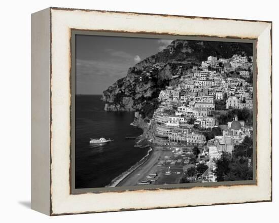 Amalfi Coast, Coastal View and Village, Positano, Campania, Italy-Steve Vidler-Framed Premier Image Canvas