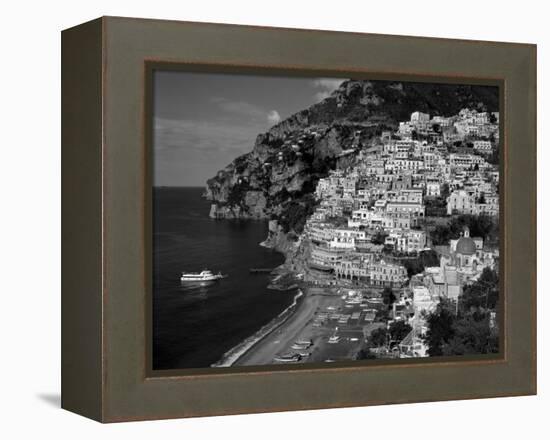 Amalfi Coast, Coastal View and Village, Positano, Campania, Italy-Steve Vidler-Framed Premier Image Canvas