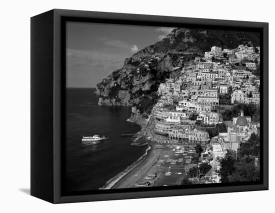 Amalfi Coast, Coastal View and Village, Positano, Campania, Italy-Steve Vidler-Framed Premier Image Canvas