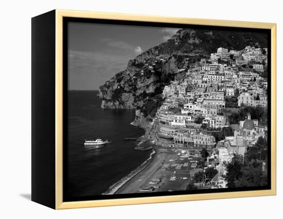 Amalfi Coast, Coastal View and Village, Positano, Campania, Italy-Steve Vidler-Framed Premier Image Canvas