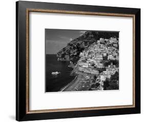 Amalfi Coast, Coastal View and Village, Positano, Campania, Italy-Steve Vidler-Framed Photographic Print