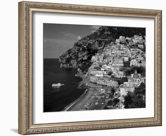 Amalfi Coast, Coastal View and Village, Positano, Campania, Italy-Steve Vidler-Framed Photographic Print