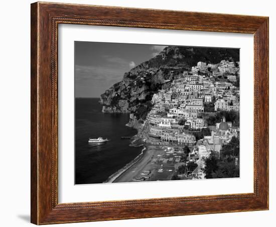 Amalfi Coast, Coastal View and Village, Positano, Campania, Italy-Steve Vidler-Framed Photographic Print