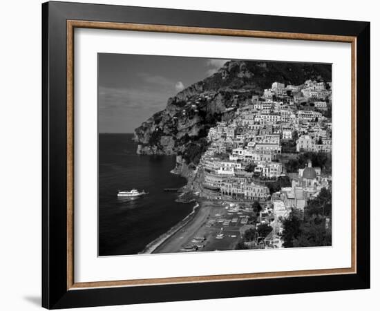 Amalfi Coast, Coastal View and Village, Positano, Campania, Italy-Steve Vidler-Framed Photographic Print