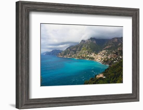 Amalfi Coast Scenic Vista at Positano, Italy-George Oze-Framed Photographic Print