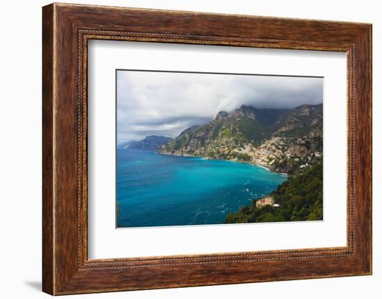 Amalfi Coast Scenic Vista at Positano, Italy-George Oze-Framed Photographic Print