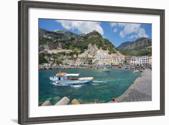 Amalfi from Harbour, Amalfi, Costiera Amalfitana (Amalfi Coast)-Frank Fell-Framed Photographic Print