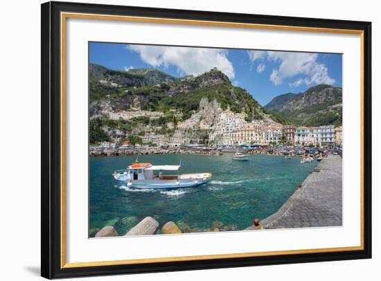 Amalfi from Harbour, Amalfi, Costiera Amalfitana (Amalfi Coast)-Frank Fell-Framed Photographic Print